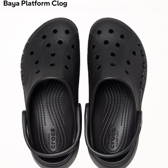 CROCS Baya Platform Clog in Black size: 7 - Picture 3 of 4